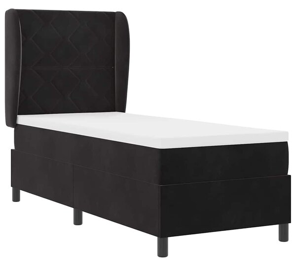 Postel s boxspringem s čelo Černý 200 x 80 cm samet 3340954