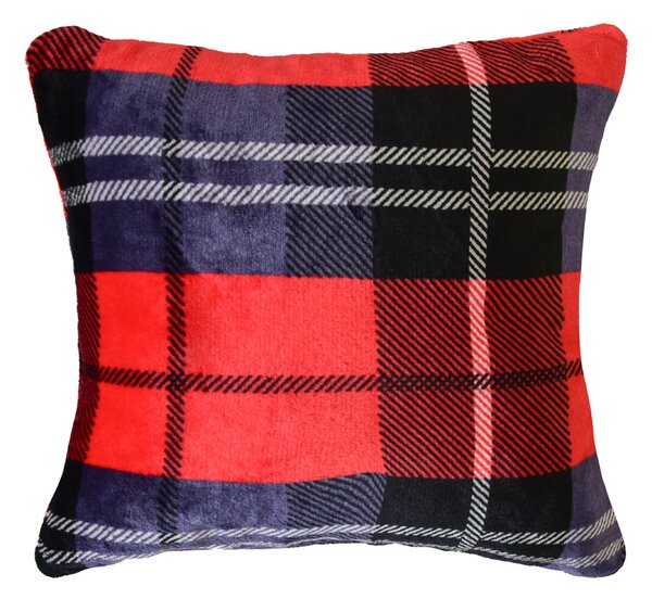 XPOSE® Mikroplyšový povlak na polštář KOSTKA - červený 40x40 cm