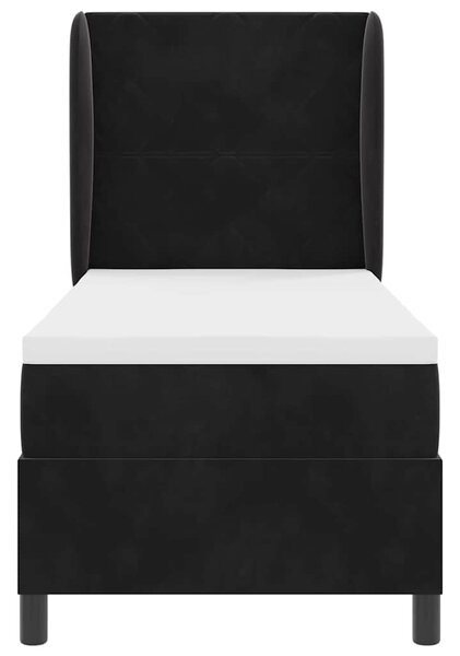 Postel s boxspringem s čelo Černý 200 x 80 cm samet 3340954