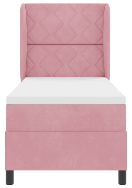 Postel s boxspringem s čelo Růžová 200 x 80 cm samet 3340957