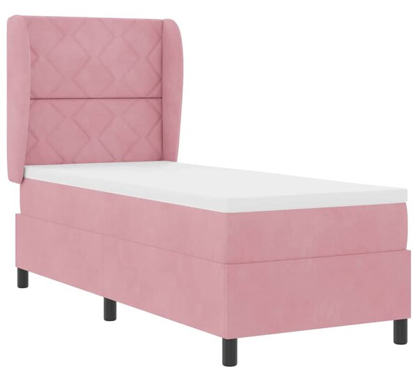 Postel s boxspringem s čelo Růžová 200 x 80 cm samet 3340957