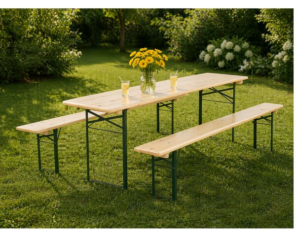 Pivní set STANDARD 220x50cm – masiv smrk - stůl + lavice