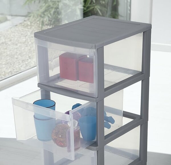 SUNDIS Úložný box se 4 zásuvkami, antracit, OFFICEMIX - MAXI