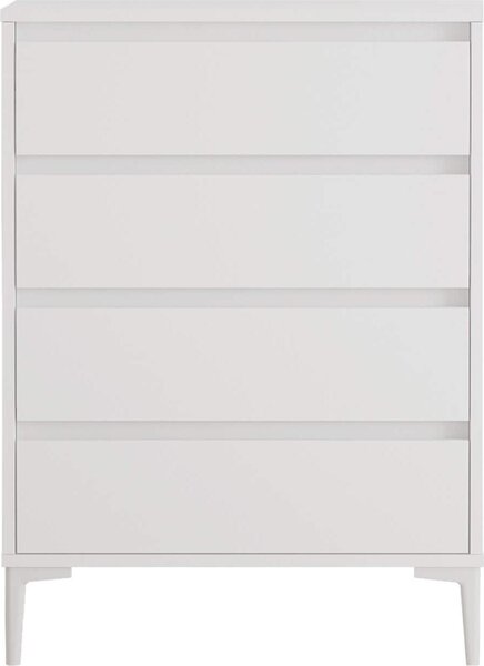 Komoda se 4 zásuvkami Rebecca Mobili Kemiri 98,5x72x45 Dřevotřísková deska PVC bílá Moderní