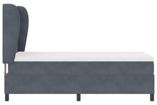 Postel s boxspringem s čelo Tmavě šedá 200 x 90 cm samet 3340965