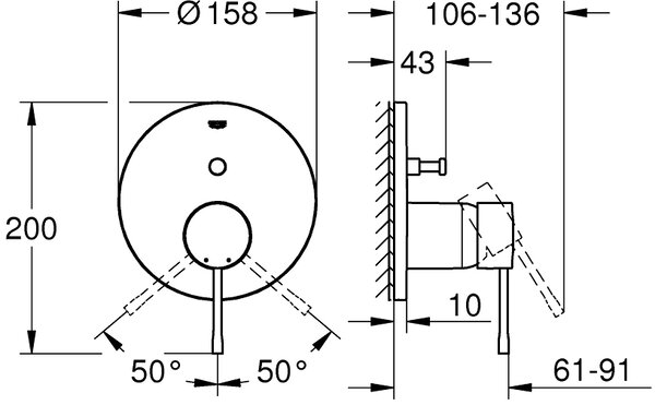 Grohe Essence vanová baterie pod omítku Hard Graphite 24058A01