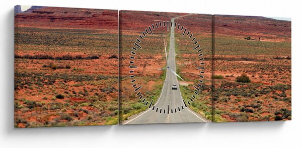 Obraz - U.S. Route 163 (s hodinami) (90x30 cm)