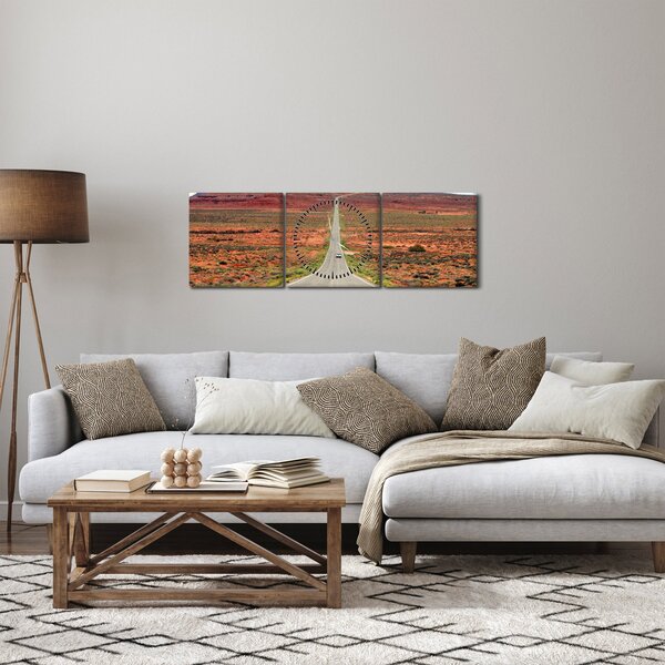 Obraz - U.S. Route 163 (s hodinami) (90x30 cm)
