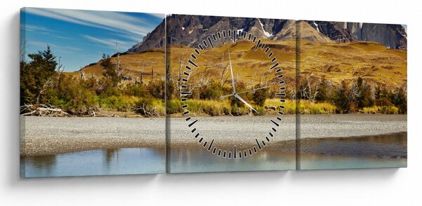 Obraz - Národní park Torres del Paine (s hodinami) (90x30 cm)