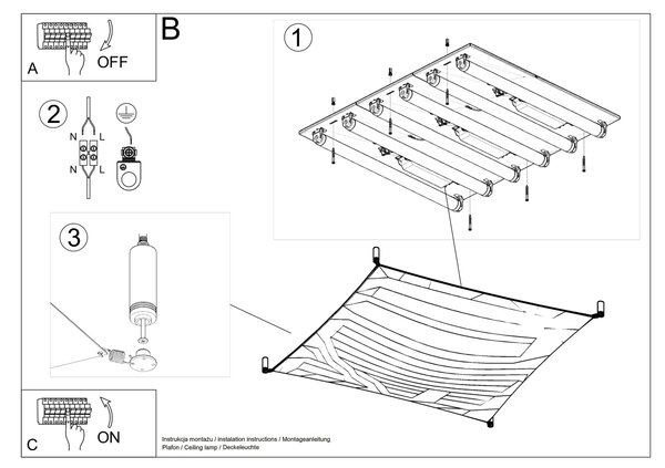 Sollux Lighting Stropní svítidlo LUNA 3 bílé