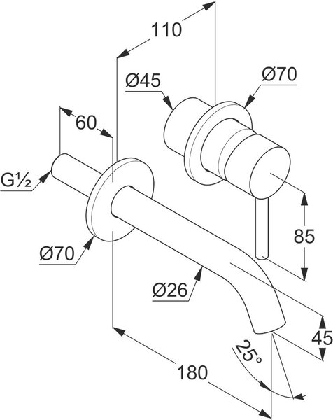 Kludi Bozz umyvadlová baterie pod omítku černá 382443976