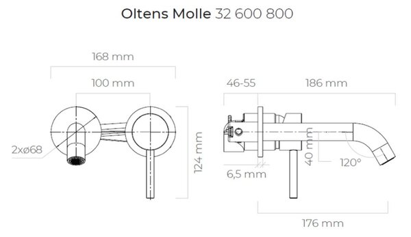 Oltens Molle umyvadlová baterie pod omítku zlatý lesk 32600800