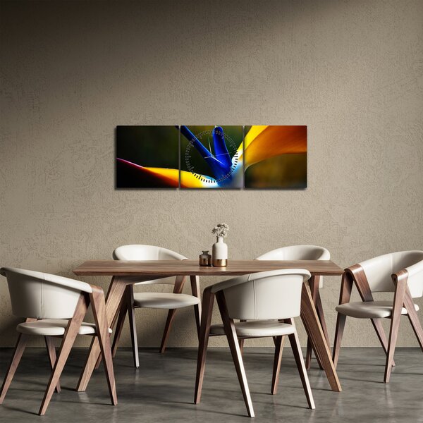 Obraz - Exotický květ (s hodinami) (90x30 cm)