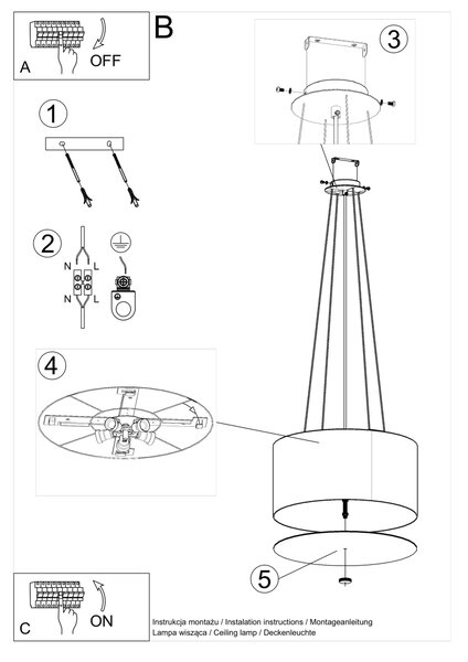 Sollux Lighting Lustr OTTO 50 černý