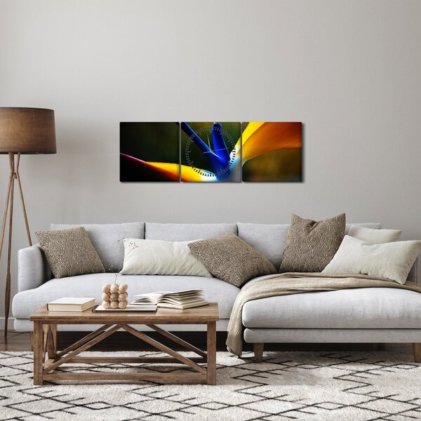 Obraz - Exotický květ (s hodinami) (90x30 cm)