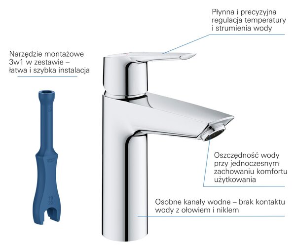 Grohe Start umyvadlová baterie stojící StarLight Chrome 24204002