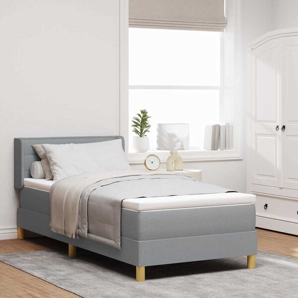 Postel s boxspringem s matrací Světle šedá 200 x 80 cm textil 3341195