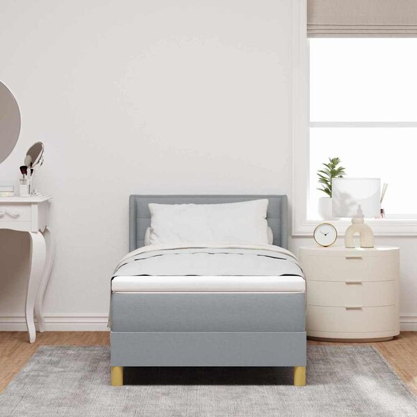 Postel s boxspringem s matrací Světle šedá 200 x 80 cm textil 3341195