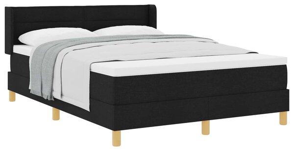 Postel s boxspringem s matrací s čelo Černý 200 x 140 cm textil 3341232