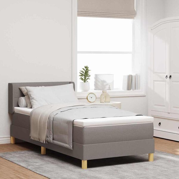 Postel s boxspringem s čelo Taupe 200 x 80 cm textil 3341262
