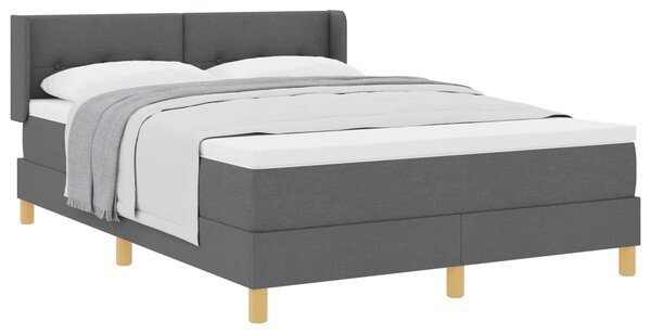 Postel s boxspringem s čelo Tmavě šedá 200 x 140 cm textil 3341294