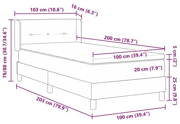 Postel s boxspringem s polštářem Modrá 200 x 100 cm textil 3341285