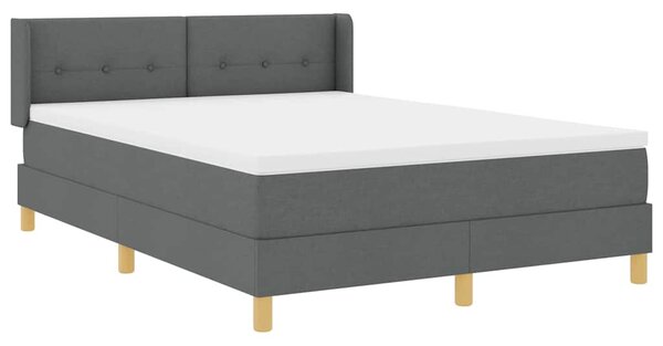 Postel s boxspringem s čelo Tmavě šedá 200 x 140 cm textil 3341294