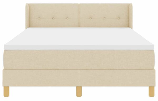 Postel s boxspringem s polštářem Krémová 200 x 140 cm textil 3341298