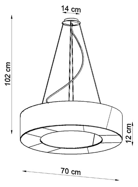 Sollux Lighting Lustr SATURNO SLIM 70 černý