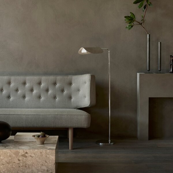 Audo CPH Stříbrná kovová stojací lampa AUDO WING 118 cm