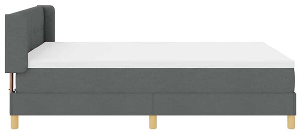 Postel s boxspringem s čelo Tmavě šedá 200 x 140 cm textil 3341294