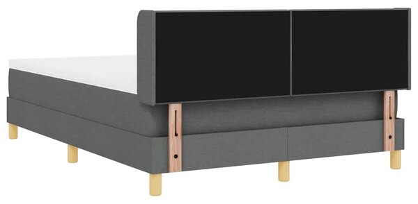 Postel s boxspringem s čelo Tmavě šedá 200 x 140 cm textil 3341294