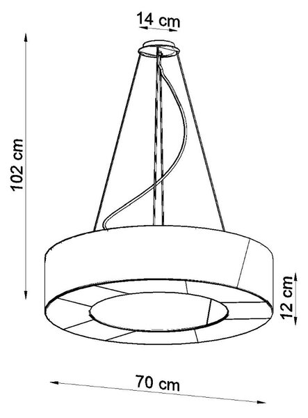 Sollux Lighting Lustr SATURNO SLIM 70 bílý