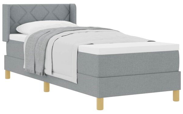Postel s boxspringem s čelo Světle šedá 200 x 80 cm textil 3341321