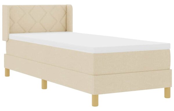 Postel s boxspringem s čelo Krémová 200 x 80 cm textil 3341326
