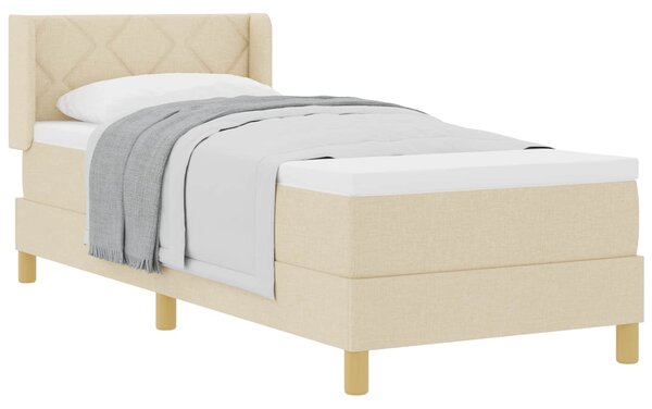 Postel s boxspringem s čelo Krémová 200 x 80 cm textil 3341326