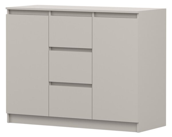 Komoda SOLO 2D3S II, ložnice, příborník 120 cm, barva kašmír/kašmír, dvoudveřová, tři zásuvky, bez úchytek