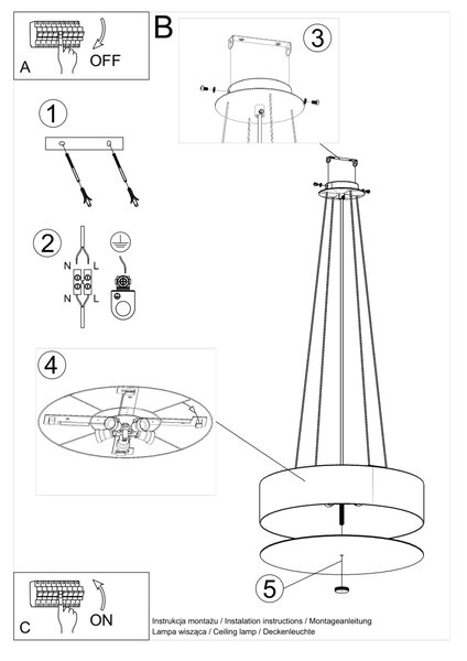 Sollux Lighting Lustr SKALA 50 bílý
