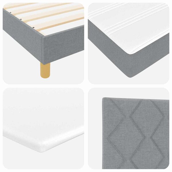 Postel s boxspringem s čelo Světle šedá 200 x 80 cm textil 3341321