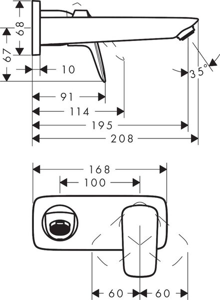 Hansgrohe Logis umyvadlová baterie pod omítku chrom 71220000