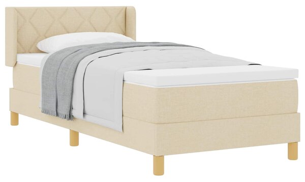 Postel s boxspringem s čelo Krémová 200 x 100 cm textil 3341347