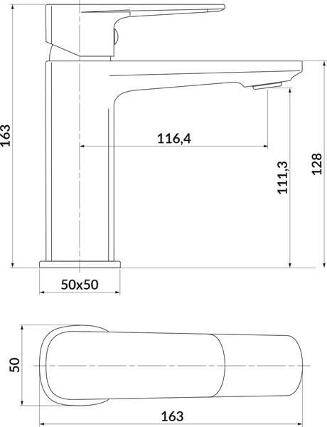 Cersanit Larga umyvadlová baterie stojící chrom S951-388