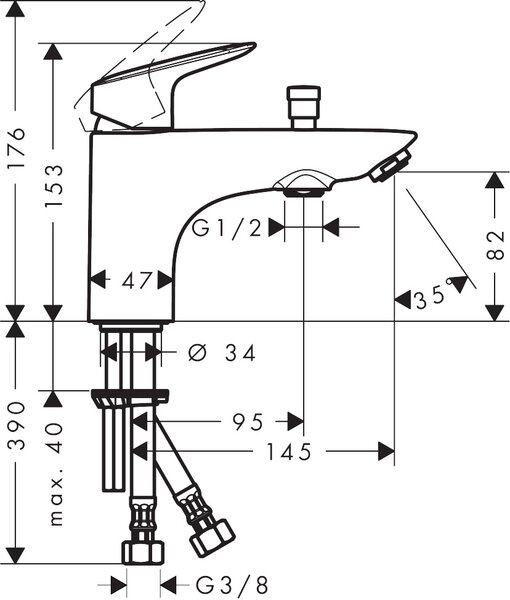 Hansgrohe Logis vanová baterie na vanu chrom 71312000