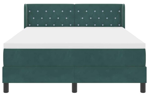 Postel s boxspringem s čelo Tmavě zelená 200 x 140 cm samet 3341417