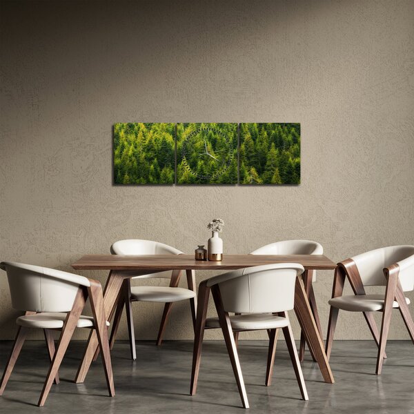 Obraz - Hustý les (s hodinami) (90x30 cm)