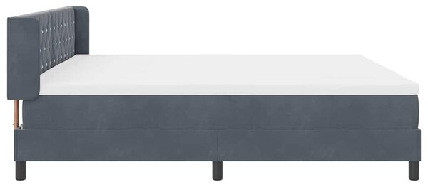 Postel s boxspringem s čelo Tmavě šedá 200 x 200 cm samet 3341433