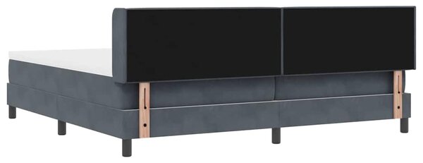 Postel s boxspringem s čelo Tmavě šedá 200 x 200 cm samet 3341433