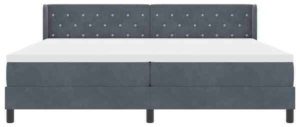 Postel s boxspringem s čelo Tmavě šedá 200 x 200 cm samet 3341433