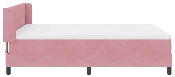 Postel s boxspringem s čelo Růžová 190 x 140 cm samet 3341467