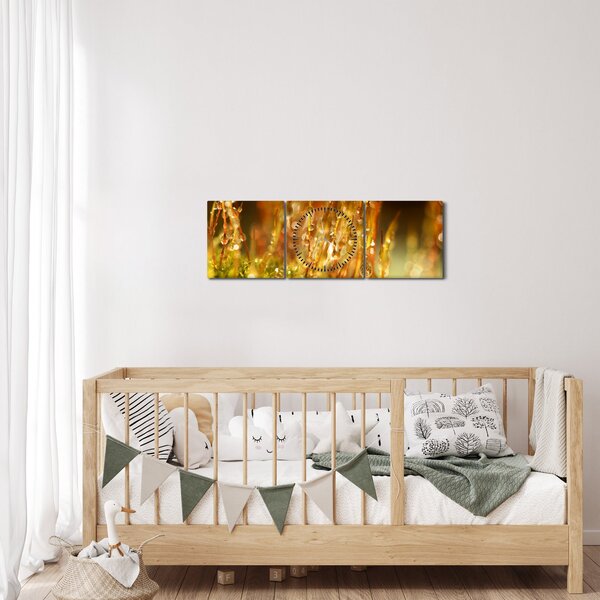 Obraz - Detail rosy (s hodinami) (90x30 cm)